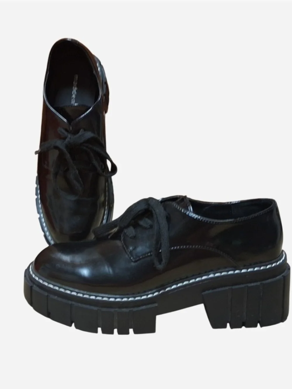 Madden Girl Black Chunky Lace-Up Oxford
